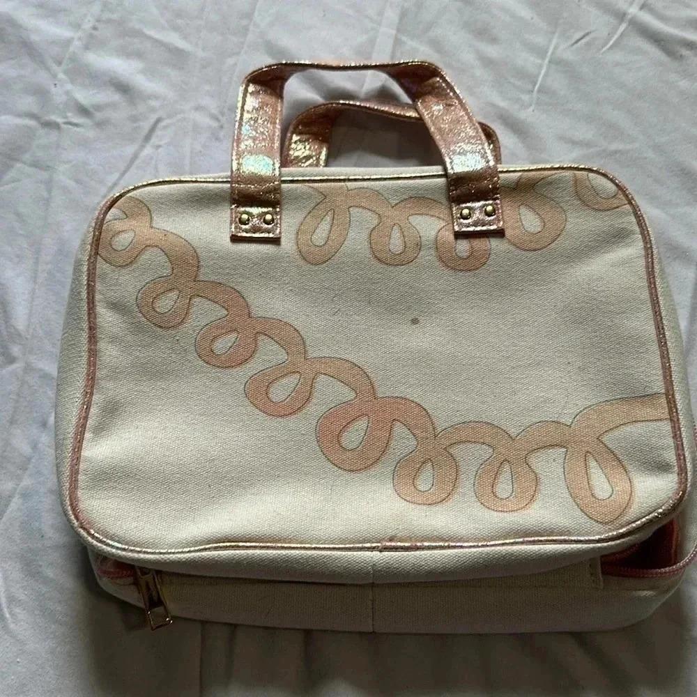 Benefit zippered make up bag/ cosmetics with hook sparkle - Picture 6 of 6